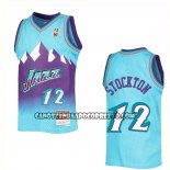Canotte Utah Jazz John Stockton NO 12 Mitchell & Ness 1996-97 Blu