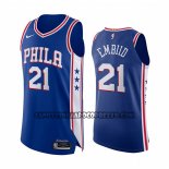 Canotte Philadelphia 76ers Joel Embiid NO 21 Icon Autentico Blu