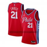 Canotte Philadelphia 76ers Joel Embiid NO 21 Statement 2020-21 Rosso