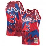 Canotte Philadelphia 76ers Allen Iverson NO 3 Mitchel & Ness 1997-98 Rosso