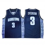 Canotte NBA NCAA Georgetown Hoyas Allen Iverson Blu