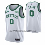 Canotte Boston Celtics Jayson Tatum NO 0 75th Anniversary Bianco