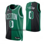 Canotte Boston Celtics Jayson Tatum NO 0 Split Nero Verde