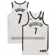 Canotte Brooklyn Nets Kevin Durant NO 7 Association Autentico Bianco