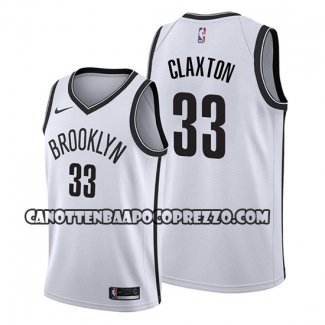 Canotte Brooklyn Nets Nicolas Claxton Association 2019-20 Bianco