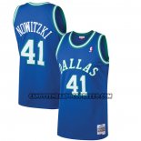 Canotte Dallas Mavericks Dirk Nowitzki NO 41 Mitchell & Ness 1998-99 Blu