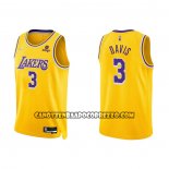 Canotte Los Angeles Lakers Anthony Davis NO 3 75th Anniversary 2021-22 Giallo