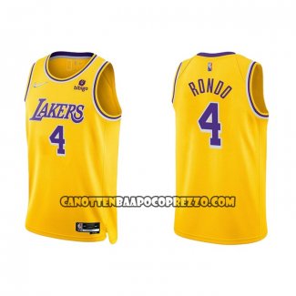 Canotte Los Angeles Lakers Rajon Rondo NO 4 75th Anniversary 2021-22 Giallo