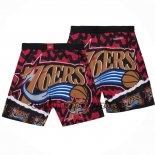 Pantaloncini Philadelphia 76ers Mitchell & Ness Arancione Rosso Nero