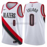 Canotte NBA Blazers Damian Lillard 2017-18 Blanc