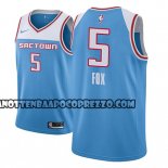 Canotte NBA Kings De'aaron Fox Ciudad 2018-19 Blu