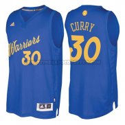 Canotte NBA Natale Warriors Curry 2016 Blu