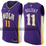 Canotte NBA New Orleans Pelicans Holiday Ciudad 2017-18 Viola