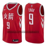 Canotte NBA Rockets Zhou Qi Ciudad 2017-18 Rosso