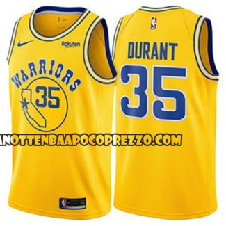 Canotte NBA Warriors Kevin Durant Hardwood Classic 2018 Giallo