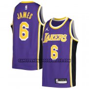 Canotte Bambino Los Angeles Lakers LeBron James NO 6 Statement Viola