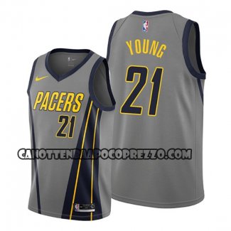 Canotte Indiana Pacers Thaddeus Young Citta Edition Grigio