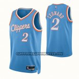 Canotte Los Angeles Clippers Kawhi Leonard NO 2 Citta 2021-22 Blu