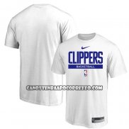 Canotte Manica Corta Los Angeles Clippers Practice Performance 2022-23 Bianco