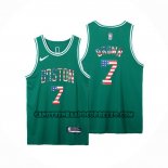 Canotte Boston Celtics Jaylen Brown NO 7 75th Bandera Edition Verde