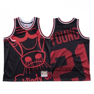 Canotte Chicago Bulls Thaddeus Young Mitchell & Ness Big Face Nero