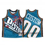 Canotte Detroit Pistons Personalizzate Mitchell & Ness Big Face Blu
