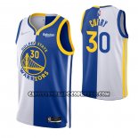 Canotte Golden State Warriors Stephen Curry NO 30 Split Blu Bianco