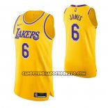Canotte Los Angeles Lakers LeBron James NO 6 Icon Autentico Giallo