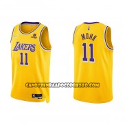 Canotte Los Angeles Lakers Malik Monk NO 11 75th Anniversary 2021-22 Giallo