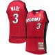 Canotte Miami Heat Dwyane Wade NO 3 Mitchell & Ness 2005-06 Autentico Rosso