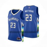 Canotte Milwaukee Bucks Wesley Matthews NO 23 Citta 2022-23 Blu