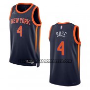 Canotte New York Knicks Derrick Rose NO 4 Statement 2022-23 Nero