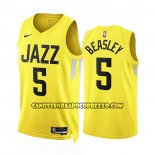 Canotte Utah Jazz Malik Beasley NO 5 Icon 2022-23 Giallo