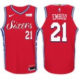 Canotte NBA Autentico 76ers Embiid 2017-18 Rosso