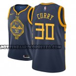 Canotte NBA Warriors Stephen Curry Ciudad 2018-19 Blu