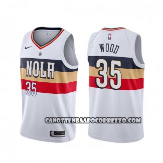 Canotte New Orleans Pelicans Christian Wood Earned Bianco