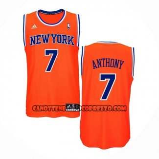 Canotte New York Knicks Carmelo Anthony NO 7 Arancione