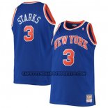 Canotte New York Knicks John Starks NO 3 Mitchell & Ness Hardwood Classics Blu
