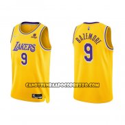 Canotte Los Angeles Lakers Kent Bazemore NO 9 75th Anniversary 2021-22 Giallo