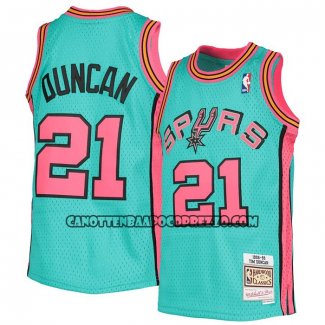 Canotte San Antonio Spurs Tim Duncan Mitchell & Ness 1998-99 Verde