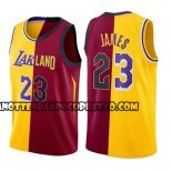 Canotte NBA Los Angeles Lakers Lebron James Split 2018 Or Rosso