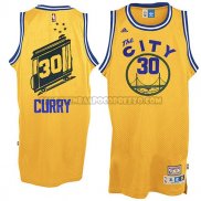 Canotte NBA Throwback City Bus Warriors Curry Giallo