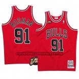 Canotte Chicago Bulls Dennis Rodman NO 91 Mitchell & Ness 1997-98 NBA Finals Rosso