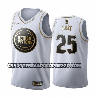 Canotte Golden Edition Detroit Pistons Derrick Rose 2019-20 Bianco