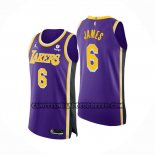 Canotte Los Angeles Lakers LeBron James NO 6 Statement Autentico Viola