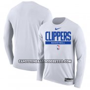 Canotte Manica Lunga Los Angeles Clippers Practice Performance 2022-23 Bianco