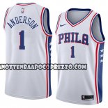 Canotte NBA 76ers Justin Anderson Association 2018 Bianco