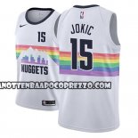Canotte NBA Denver Nuggets Nikola Jokic Ciudad 2018-19 Bianco