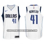 Canotte NBA Mavericks Dirk Nowitzki 2017-18 Bianco
