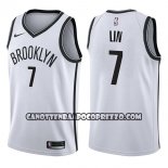 Canotte NBA Nets Jeremy Lin Association 2017-18 Bianco